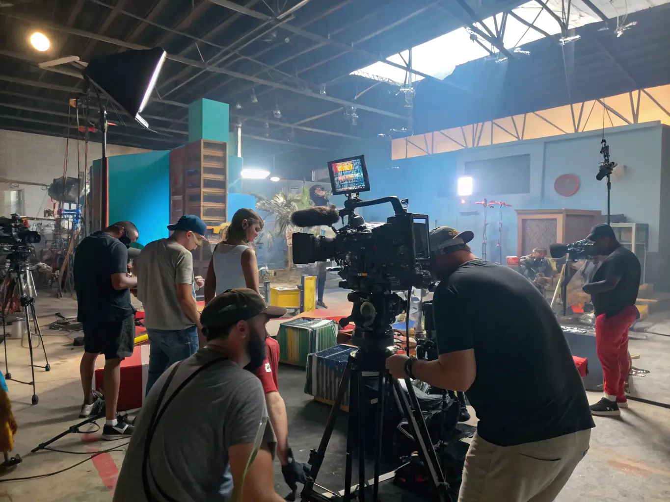 A vibrant image of participants engaged in a short film workshop, showcasing hands-on learning and creative collaboration.